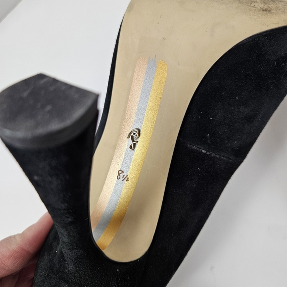 Sam Edelman Antonia Pointed Toe Black Suede Pump Heel Size 8.5 Minimalist - Picture 7 of 8